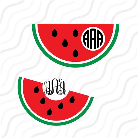 Download Free Watermelon Svg, Watermelon Clip Art, Watermelon Monogram Svg Silhouette